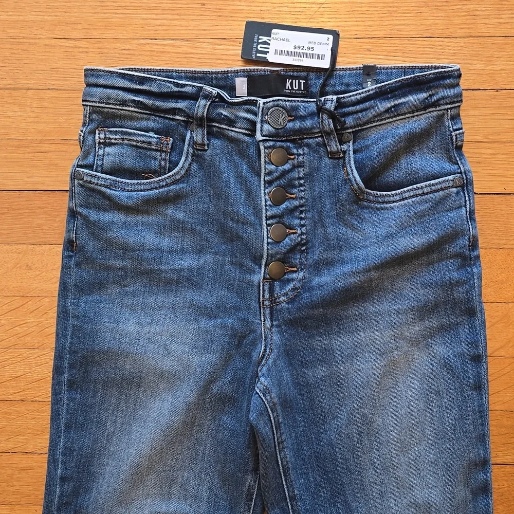 NWT, Kut From The Kloth, Rachael Fab AB Distressed Mom Jean, Medium Wash, 2 - Picture 3 of 14